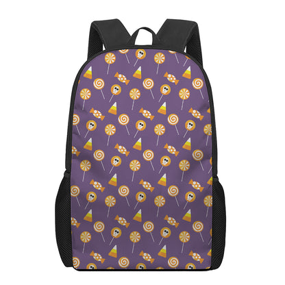 Cute Halloween Candy Pattern Print 17 Inch Backpack