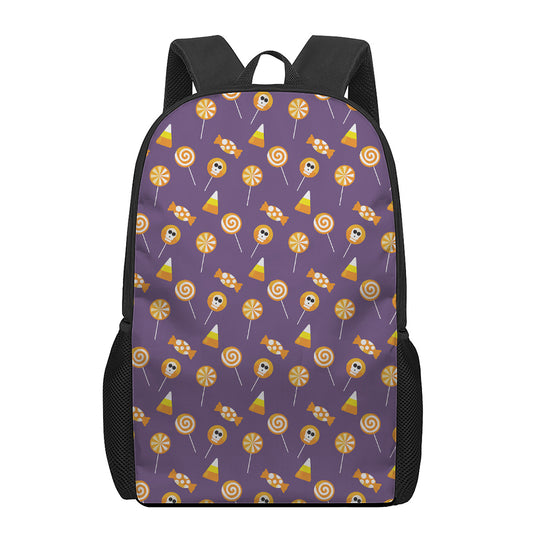 Cute Halloween Candy Pattern Print 17 Inch Backpack