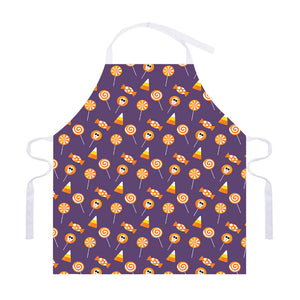 Cute Halloween Candy Pattern Print Adjustable Apron