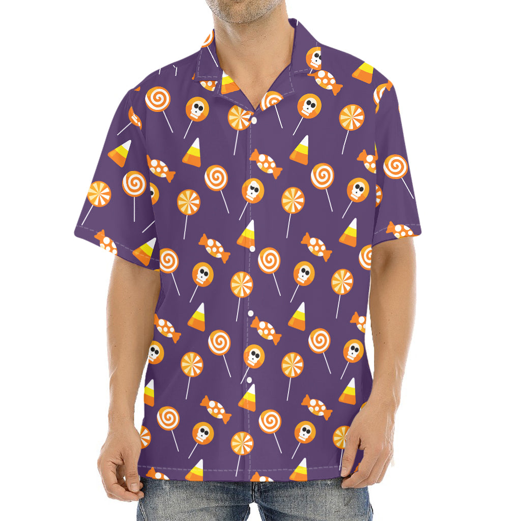 Cute Halloween Candy Pattern Print Aloha Shirt