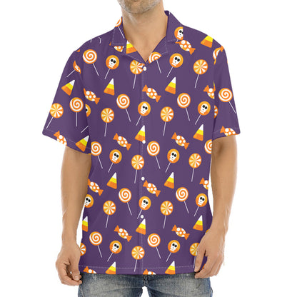 Cute Halloween Candy Pattern Print Aloha Shirt