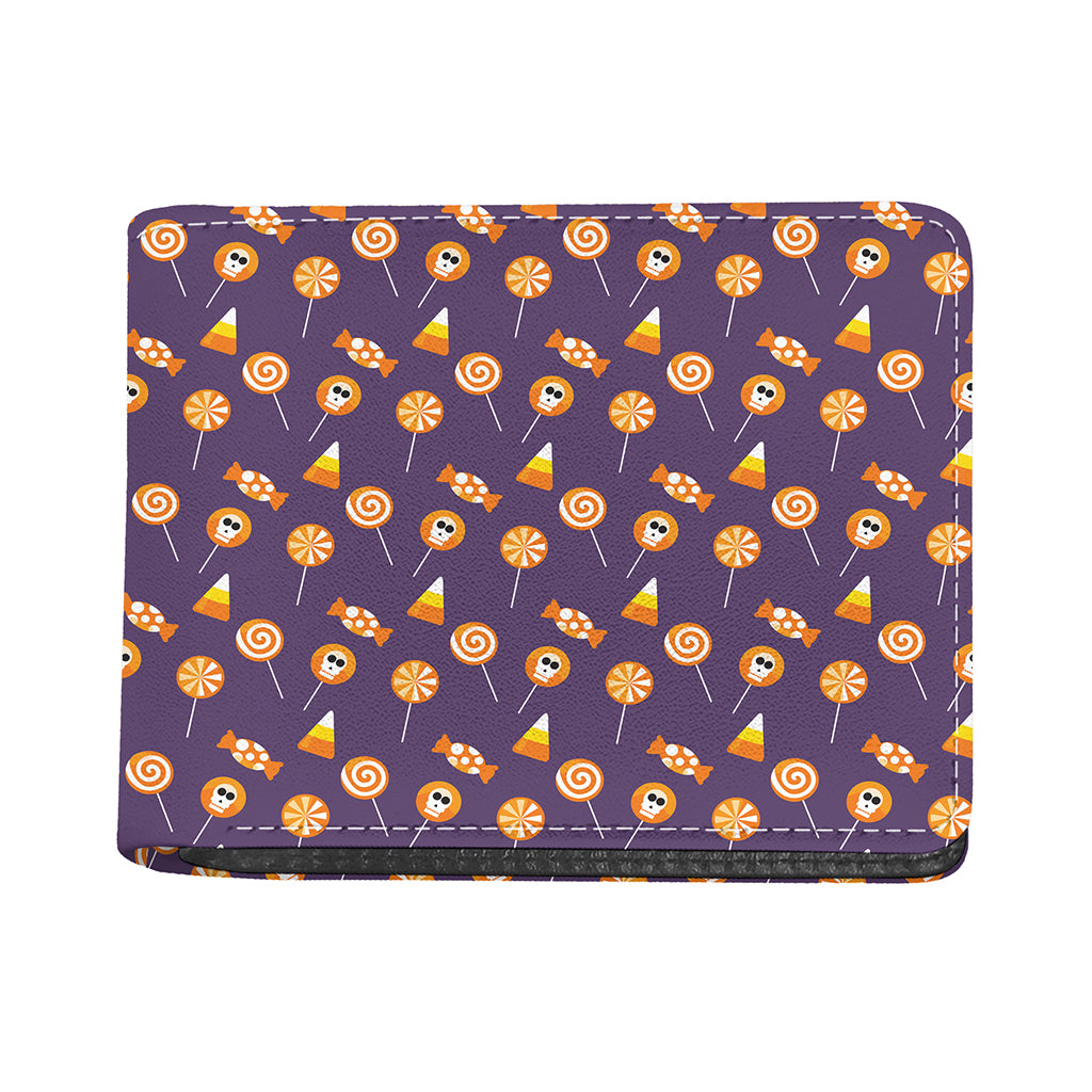Cute Halloween Candy Pattern Print Bifold Wallet