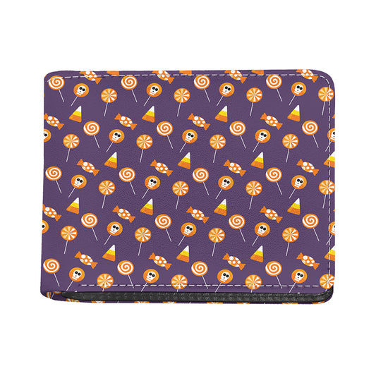 Cute Halloween Candy Pattern Print Bifold Wallet