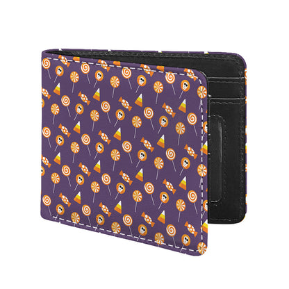 Cute Halloween Candy Pattern Print Bifold Wallet