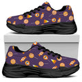 Cute Halloween Candy Pattern Print Black Chunky Shoes