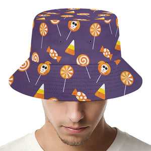 Cute Halloween Candy Pattern Print Bucket Hat