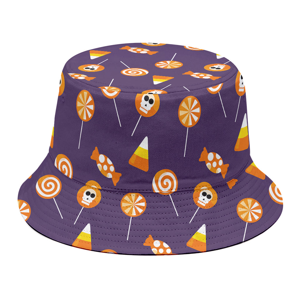 Cute Halloween Candy Pattern Print Bucket Hat