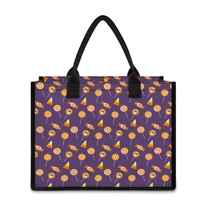 Cute Halloween Candy Pattern Print Canvas Tote Bag