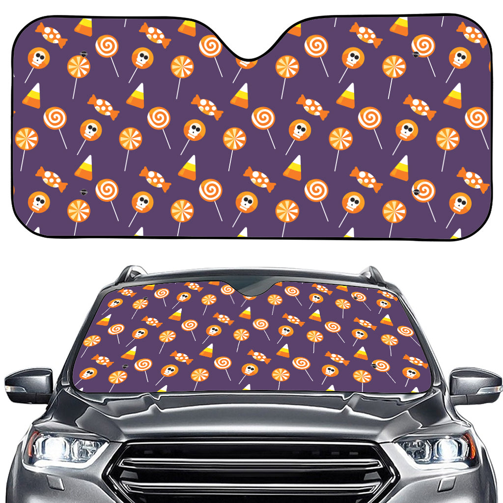 Cute Halloween Candy Pattern Print Car Windshield Sun Shade