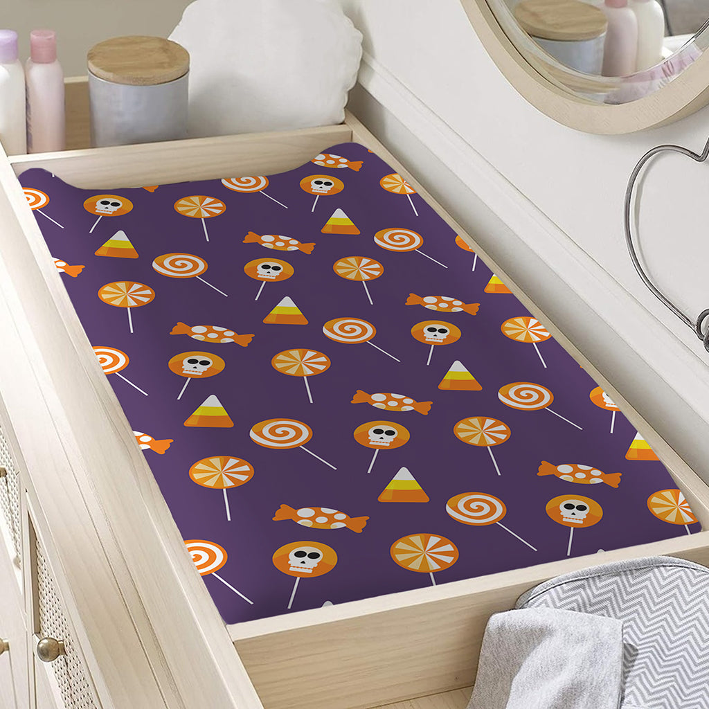 Cute Halloween Candy Pattern Print Changing Pad Cover