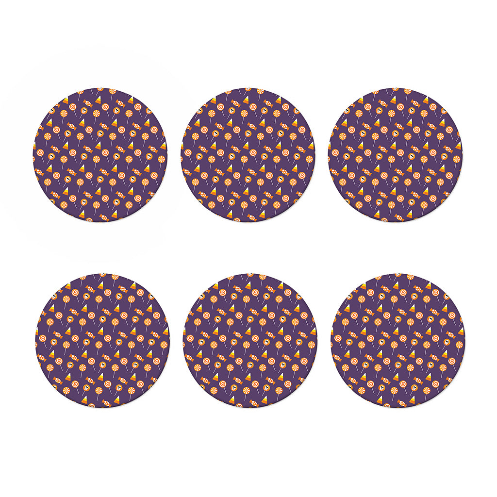 Cute Halloween Candy Pattern Print Coaster Set