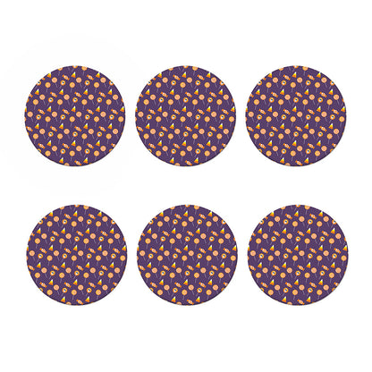 Cute Halloween Candy Pattern Print Coaster Set