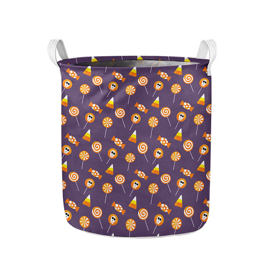 Cute Halloween Candy Pattern Print Collapsible Laundry Basket