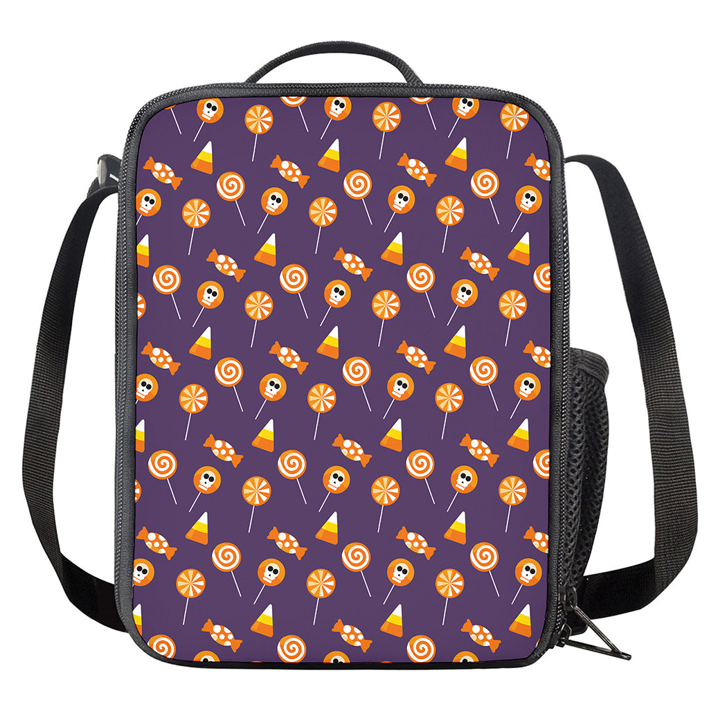 Cute Halloween Candy Pattern Print Crossbody Lunch Bag