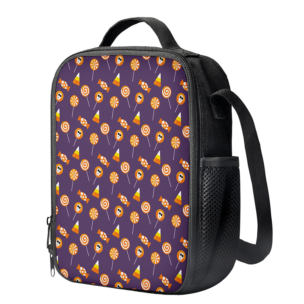 Cute Halloween Candy Pattern Print Crossbody Lunch Bag