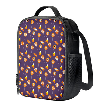 Cute Halloween Candy Pattern Print Crossbody Lunch Bag