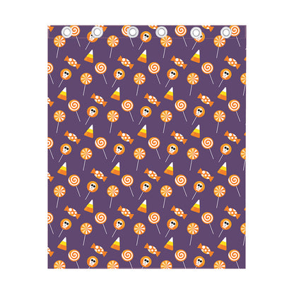 Cute Halloween Candy Pattern Print Curtain