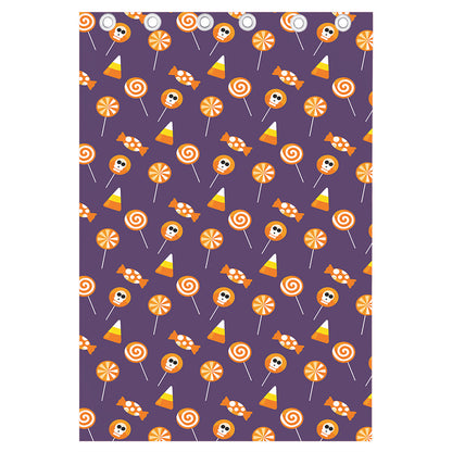 Cute Halloween Candy Pattern Print Curtain