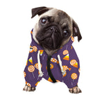 Cute Halloween Candy Pattern Print Dog Zip Up Hoodie