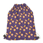 Cute Halloween Candy Pattern Print Drawstring Bag