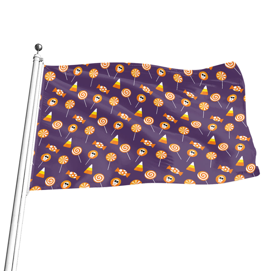Cute Halloween Candy Pattern Print Flag