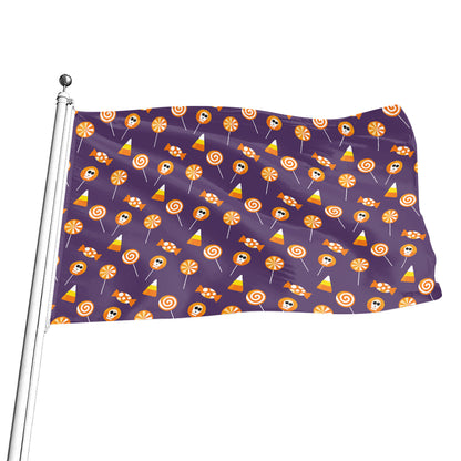 Cute Halloween Candy Pattern Print Flag