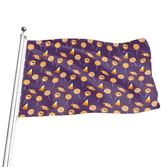 Cute Halloween Candy Pattern Print Flag