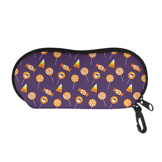 Cute Halloween Candy Pattern Print Glasses Case