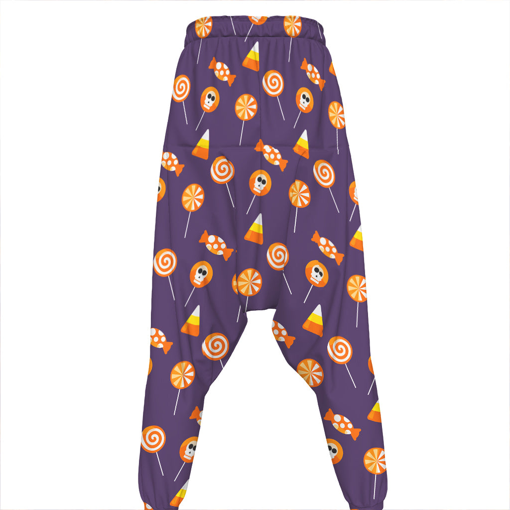 Cute Halloween Candy Pattern Print Hammer Pants