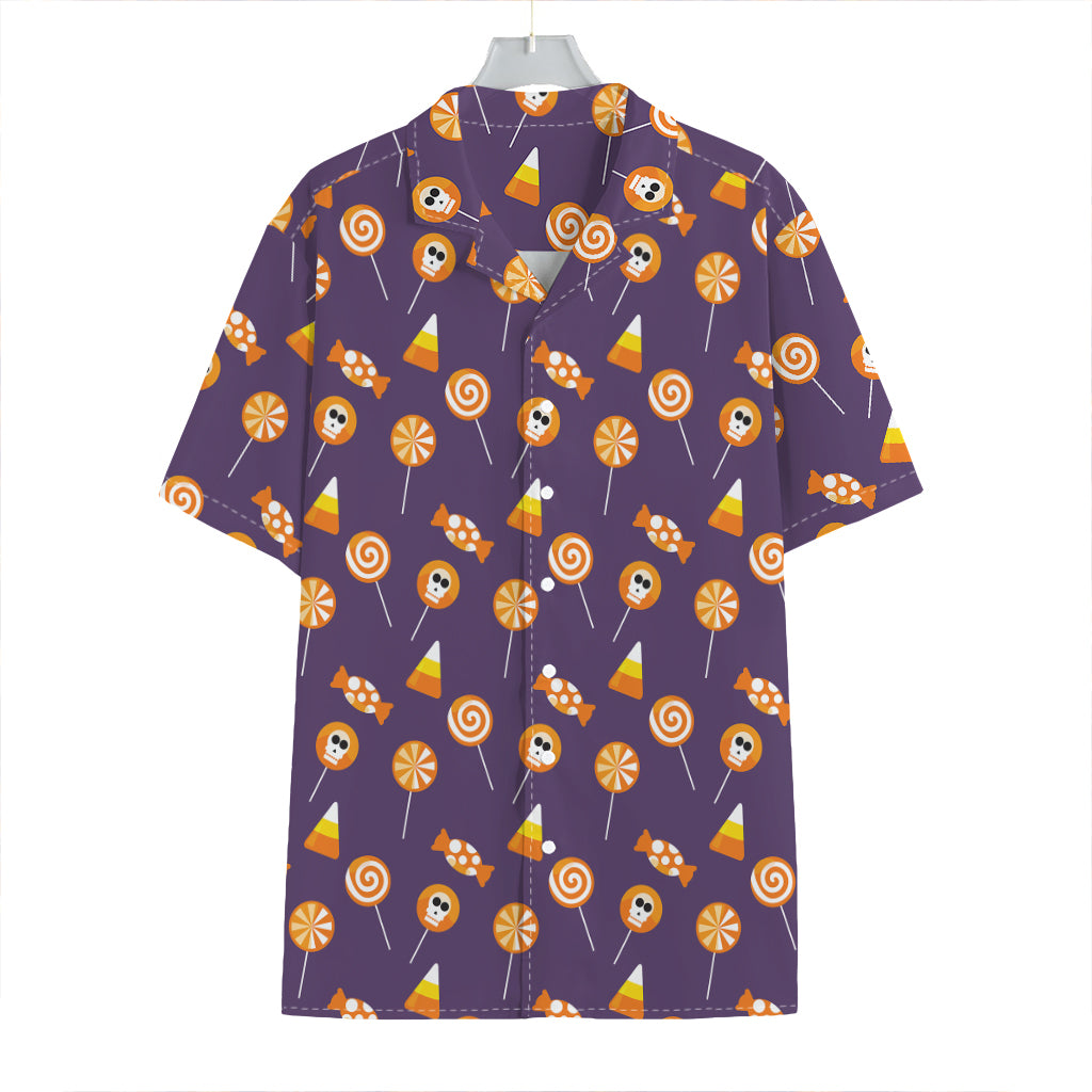 Cute Halloween Candy Pattern Print Hawaiian Shirt