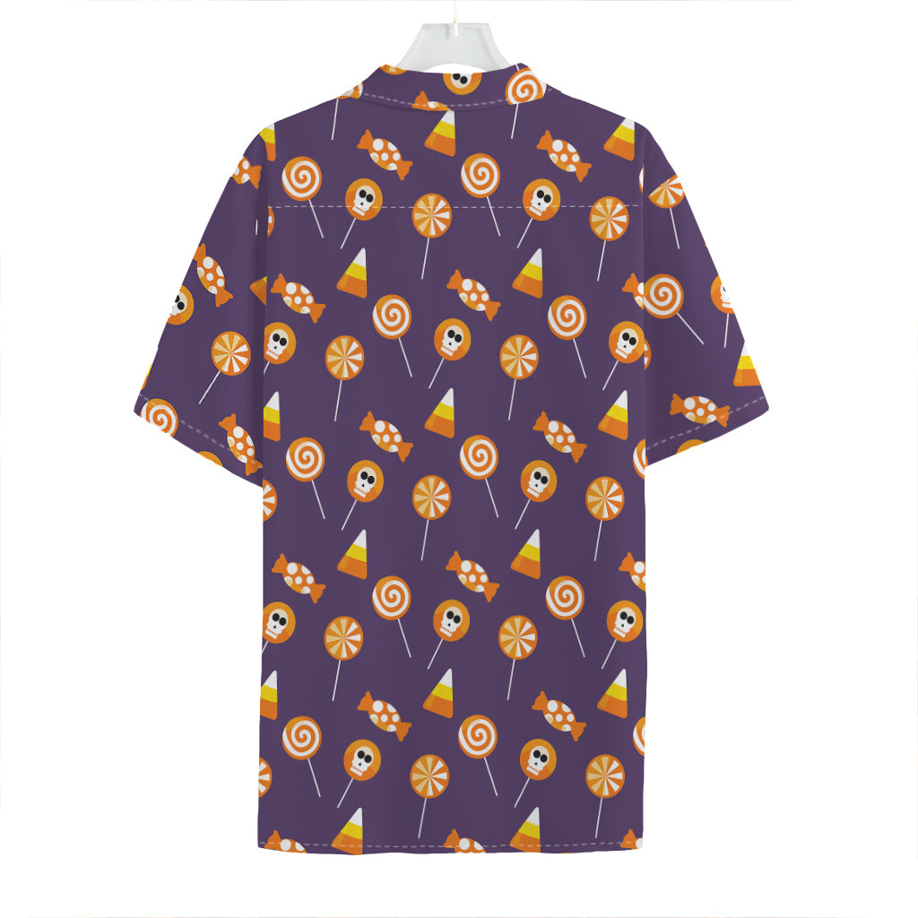 Cute Halloween Candy Pattern Print Hawaiian Shirt