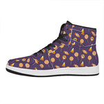 Cute Halloween Candy Pattern Print High Top Leather Sneakers