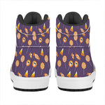 Cute Halloween Candy Pattern Print High Top Leather Sneakers