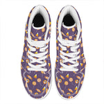 Cute Halloween Candy Pattern Print High Top Leather Sneakers