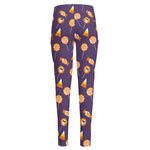 Cute Halloween Candy Pattern Print High-Waisted Pocket Leggings