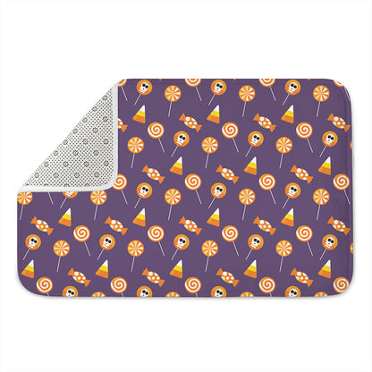 Cute Halloween Candy Pattern Print Indoor Door Mat