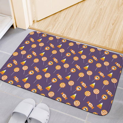 Cute Halloween Candy Pattern Print Indoor Door Mat