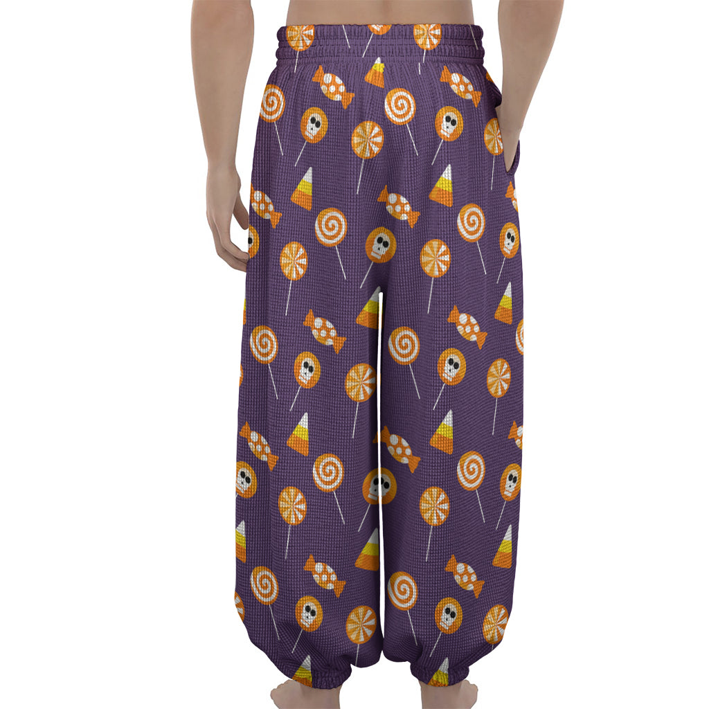 Cute Halloween Candy Pattern Print Lantern Pants