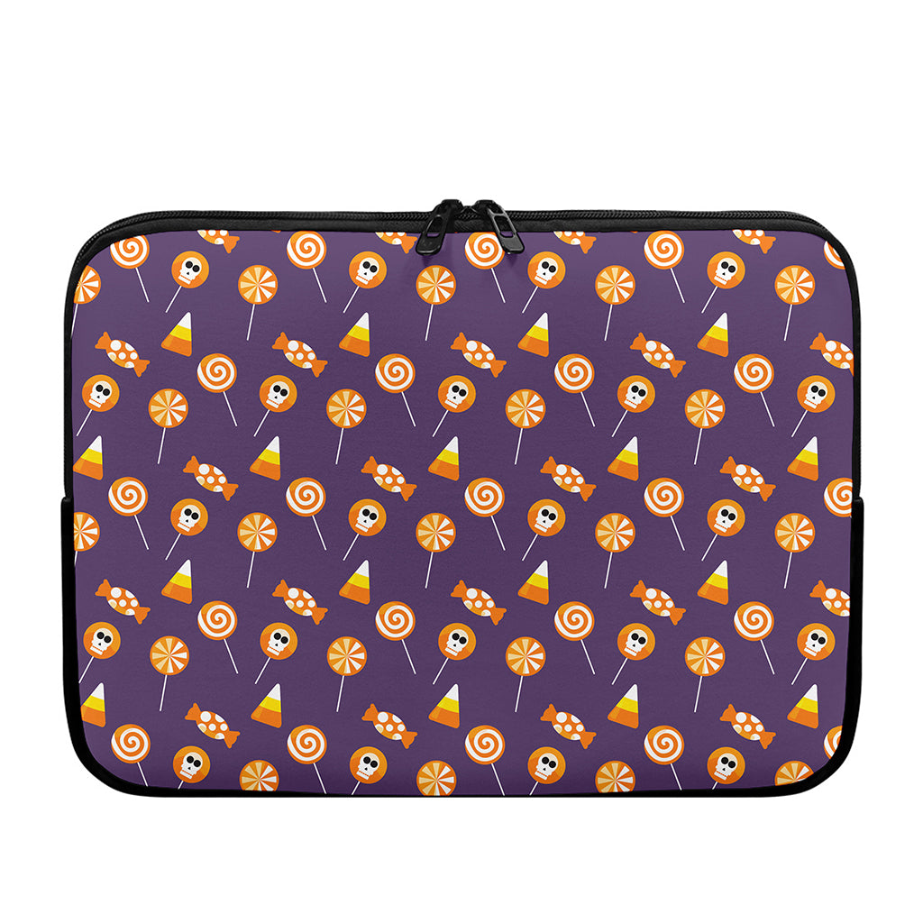 Cute Halloween Candy Pattern Print Laptop Sleeve
