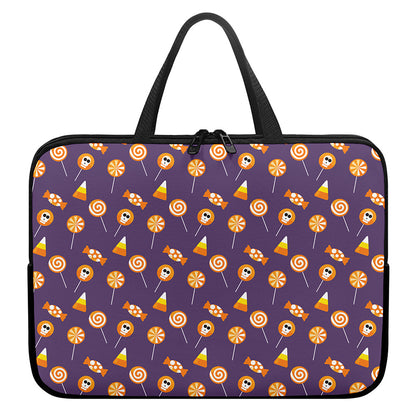 Cute Halloween Candy Pattern Print Laptop Sleeve With Handle