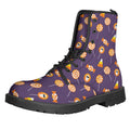 Cute Halloween Candy Pattern Print Lace-Up Boots