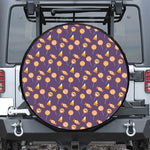 Cute Halloween Candy Pattern Print Leather Spare Tire Cover