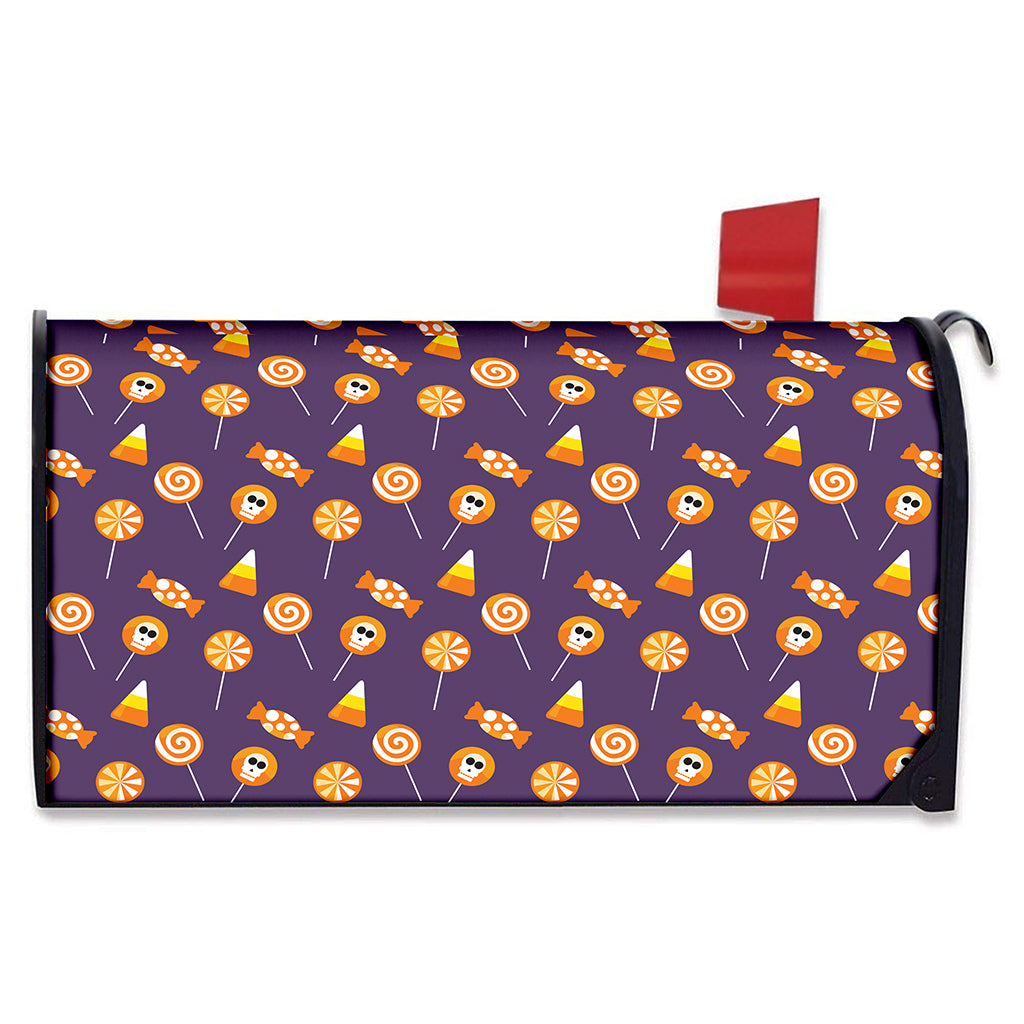 Cute Halloween Candy Pattern Print Mailbox Cover