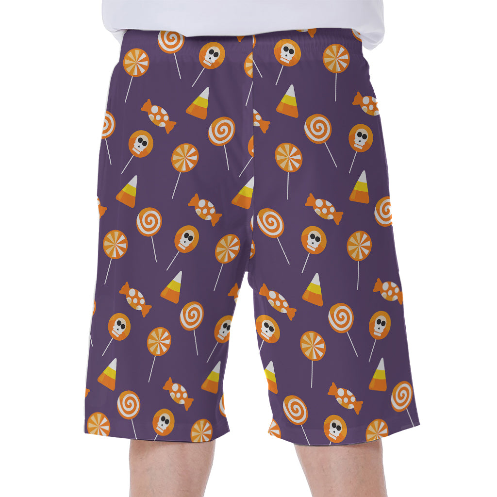 Cute Halloween Candy Pattern Print Men's Beach Shorts