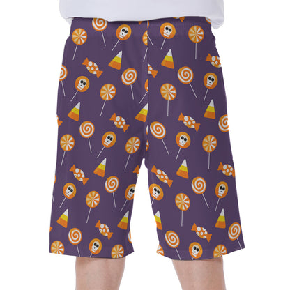 Cute Halloween Candy Pattern Print Men's Beach Shorts