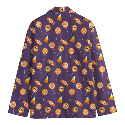Cute Halloween Candy Pattern Print Men's Blazer