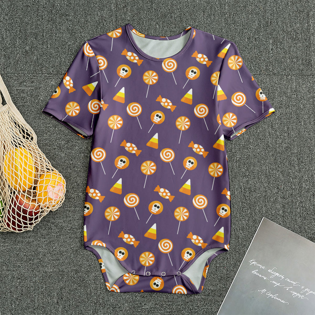 Cute Halloween Candy Pattern Print Men's Bodysuit