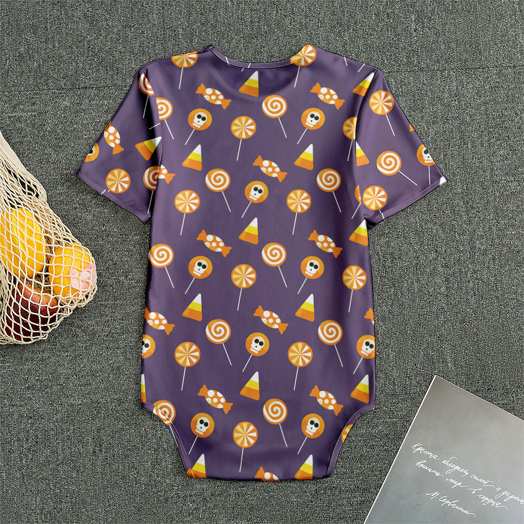 Cute Halloween Candy Pattern Print Men's Bodysuit
