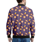 Cute Halloween Candy Pattern Print Men's Bomber Jacket