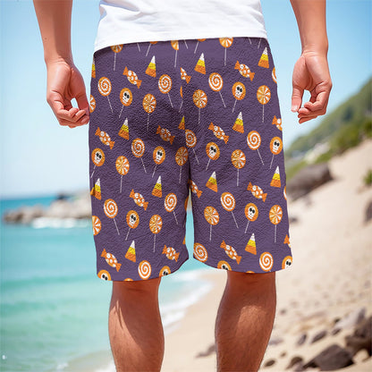 Cute Halloween Candy Pattern Print Men's Cargo Shorts